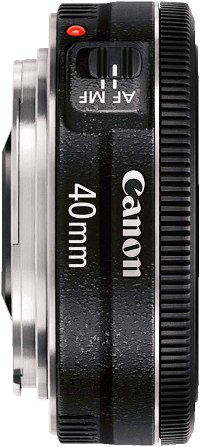 An extemely compact and lightweight 40mm lens. Not much bigger than a lens cap.
