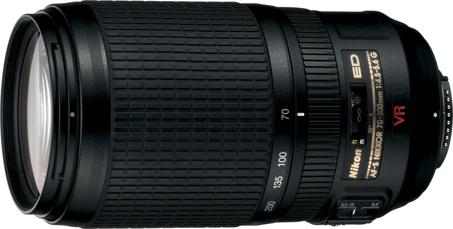 An affordable telephoto zoom option. Built in vibration reduction offsets a relatively small aperture.
